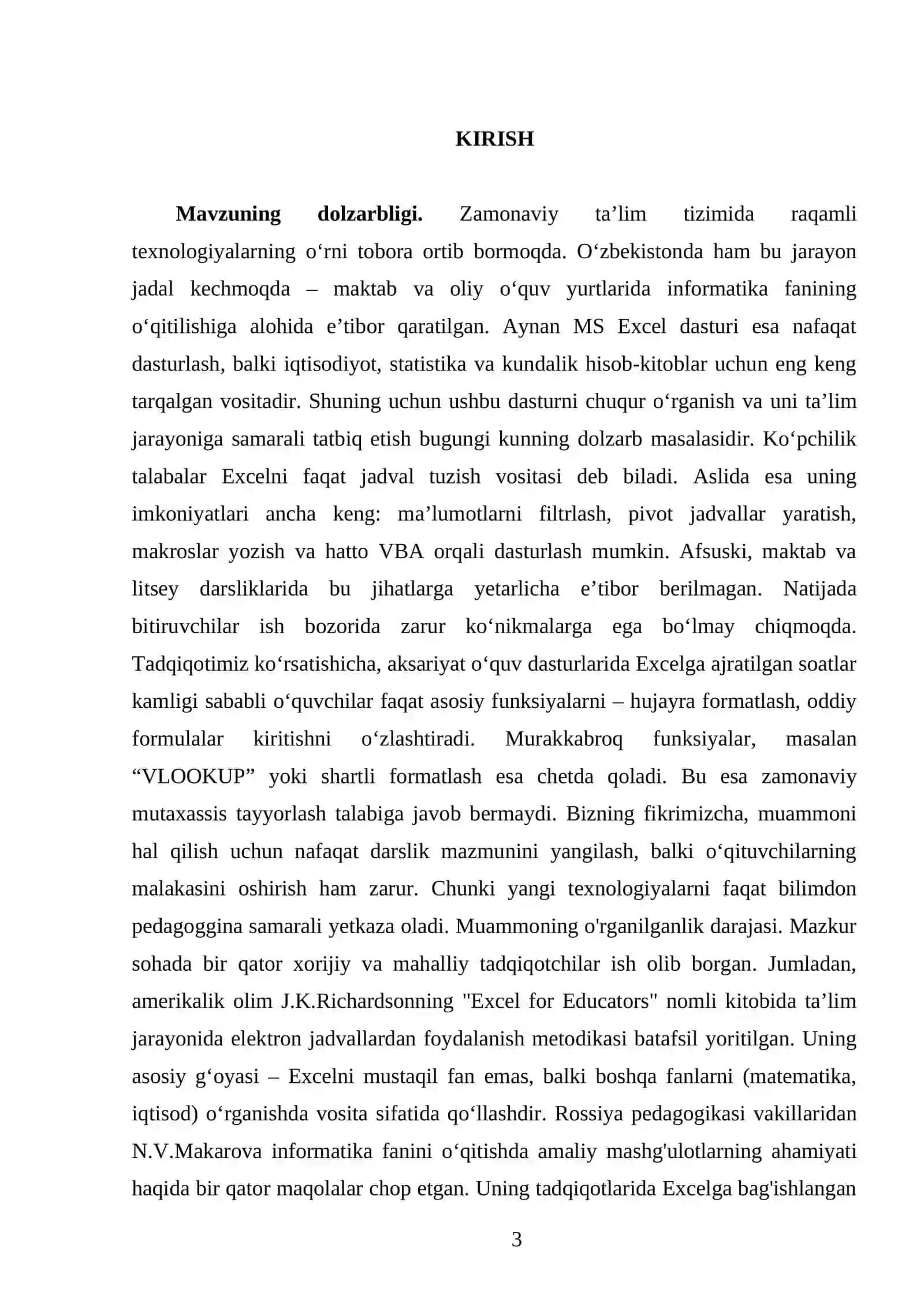 MS Excel dasturi 3