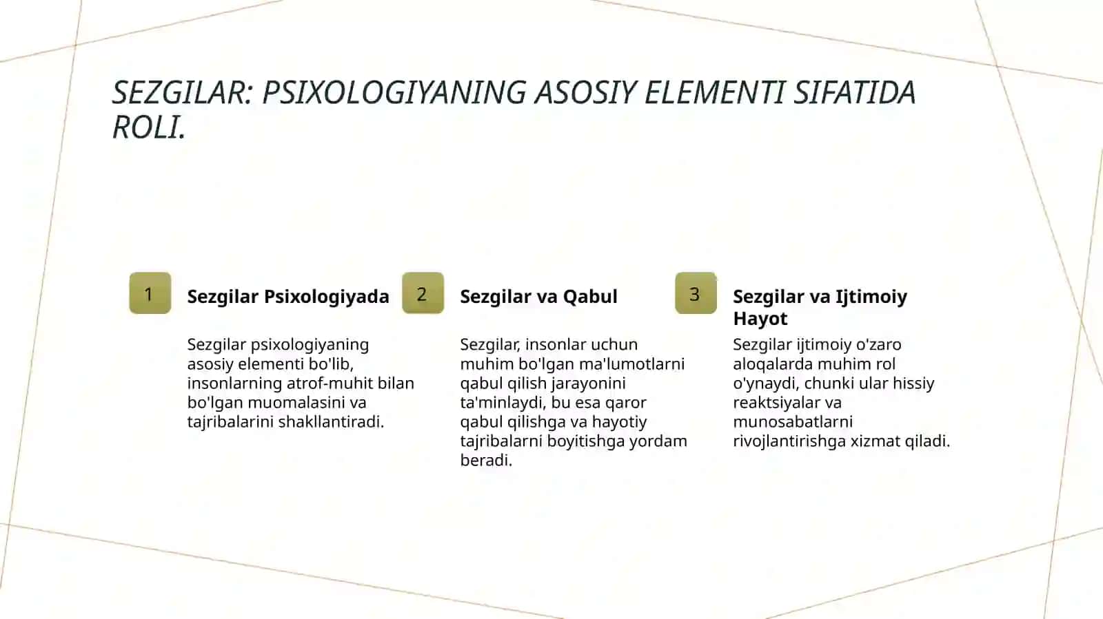 Umumiy psixologiyada Sezgilar haqida umumiy tushuncha va uning nerv-fiziologik asoslar 3