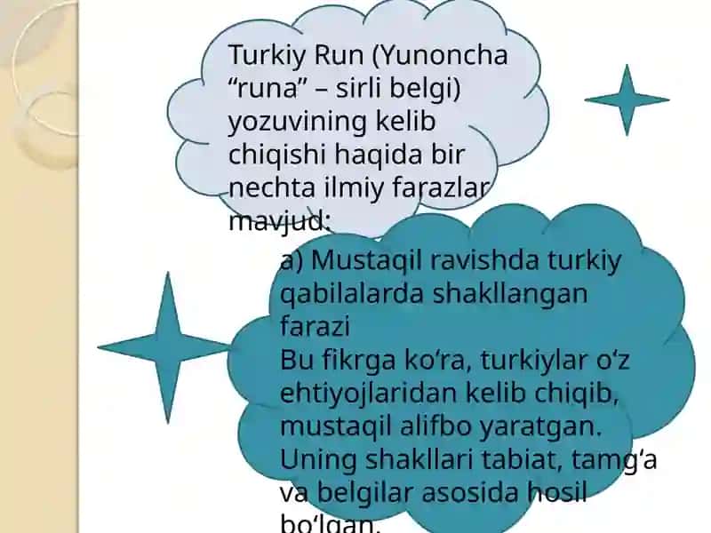 Turkiy Run alifbosining shakllanishi haqidafarazlar 3