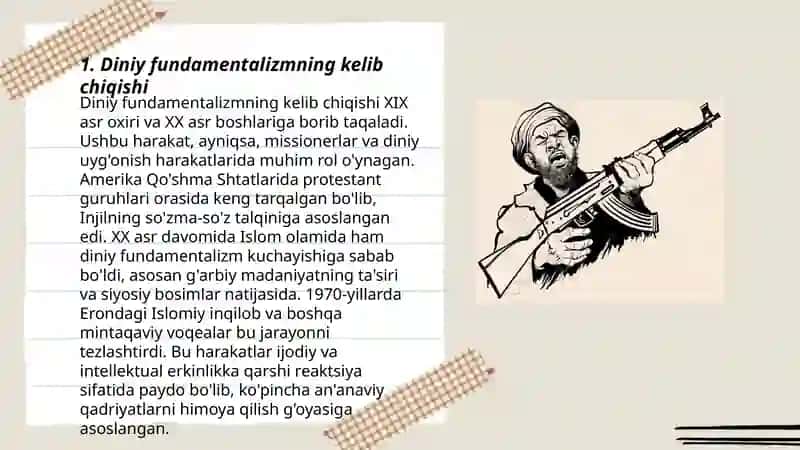 Diniy fundamentalizm radikal va terrorizmning tarixi 3