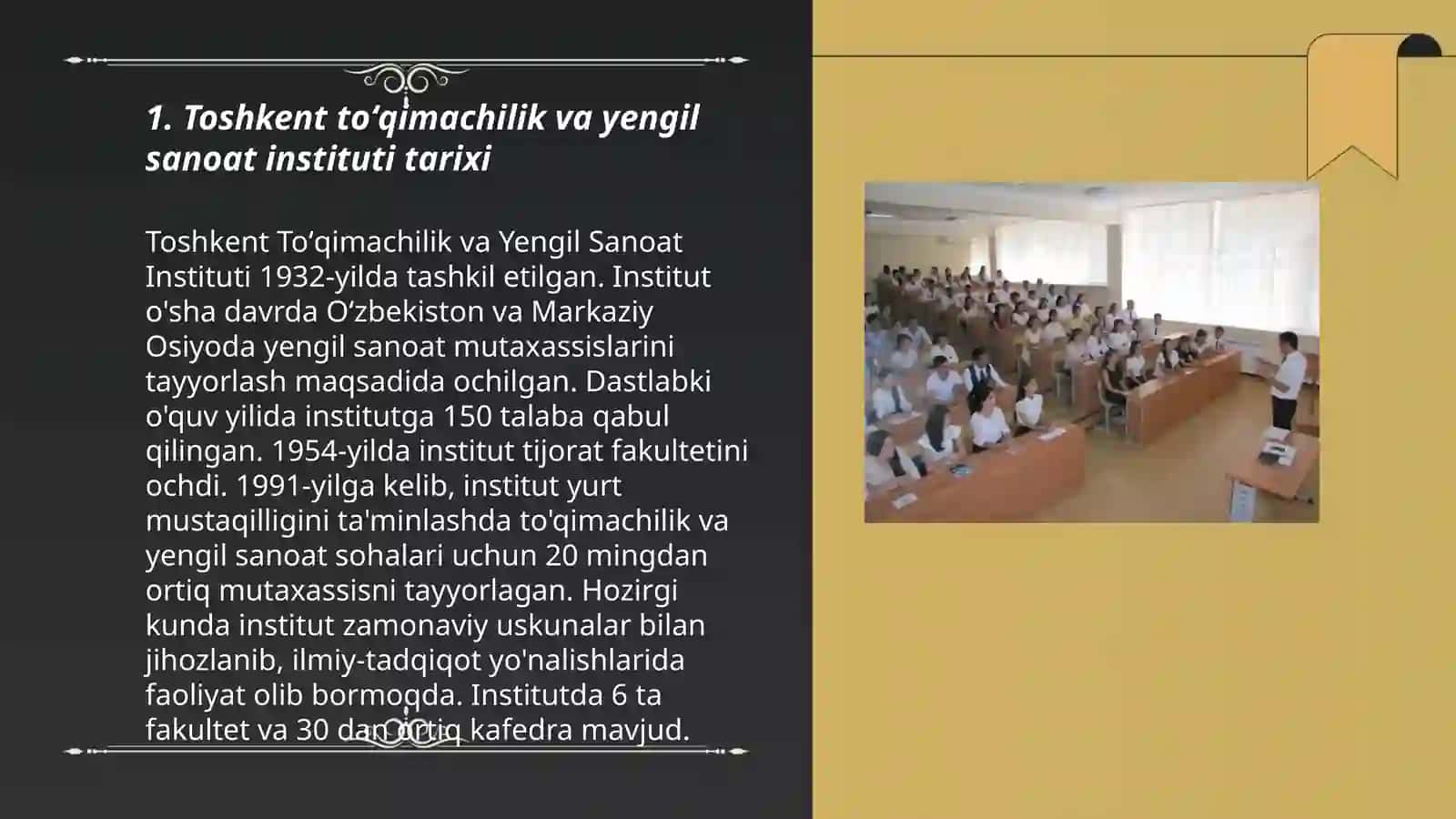 Toshkent Toʻqimachilik va Yengil Sanoat Instituti Tarixi 3