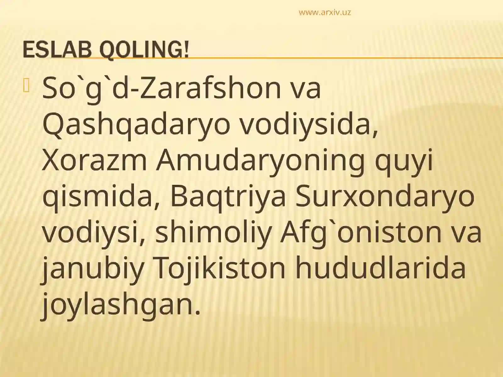 O`zbekiston tarixi eng qadimgi yozma manbalarda 3