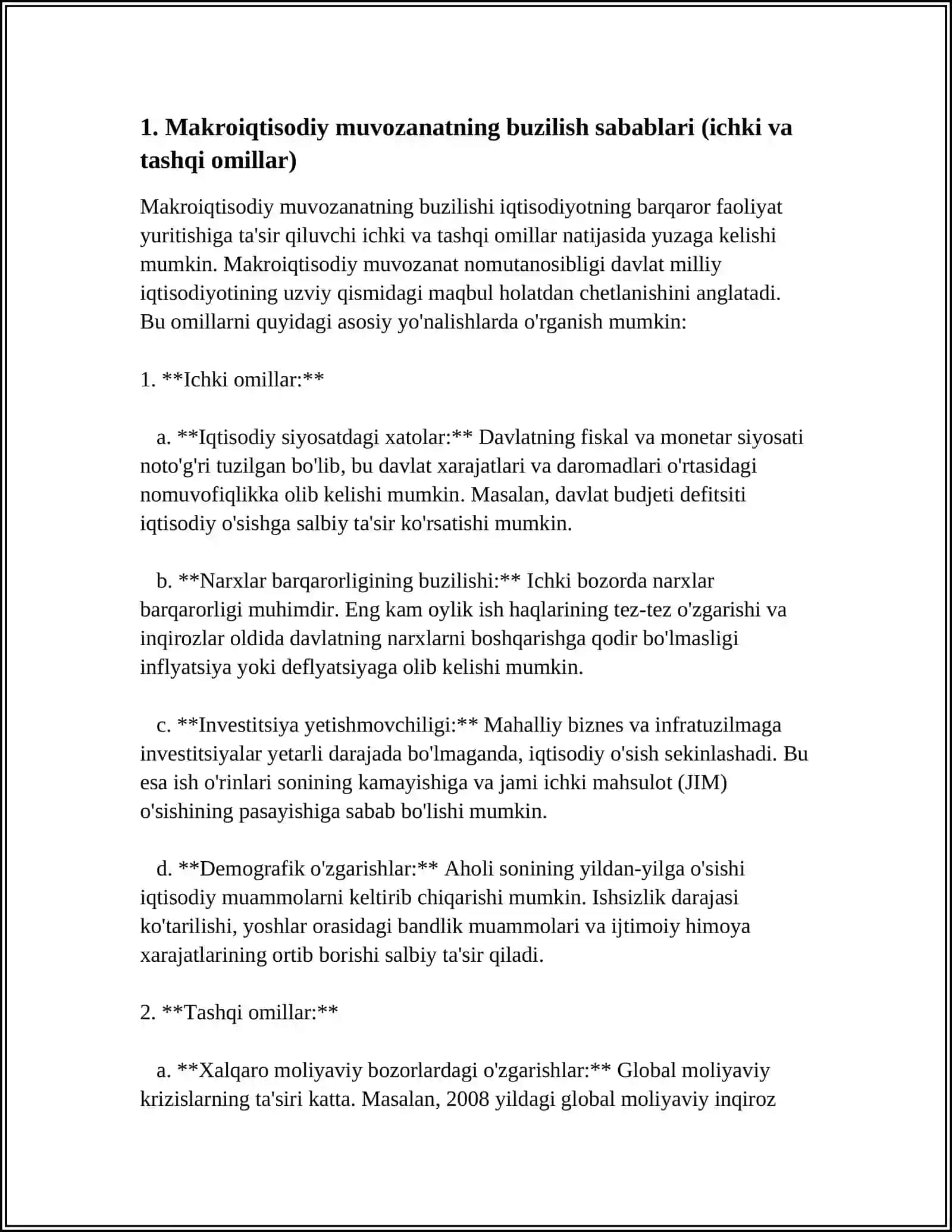 MAKROIQTISODIY MUVOZANATLIKNING BUZILISHI VA BOZOR IQTISODIYOTINING SIKLLI RIVOJLANISHI 3