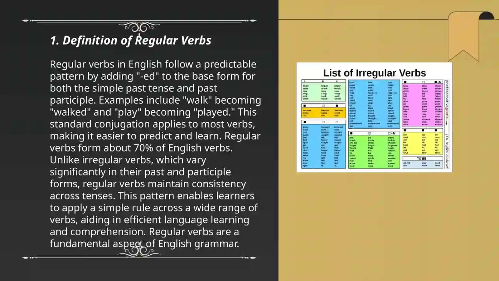 Regular verbs and irregular verbs 3
