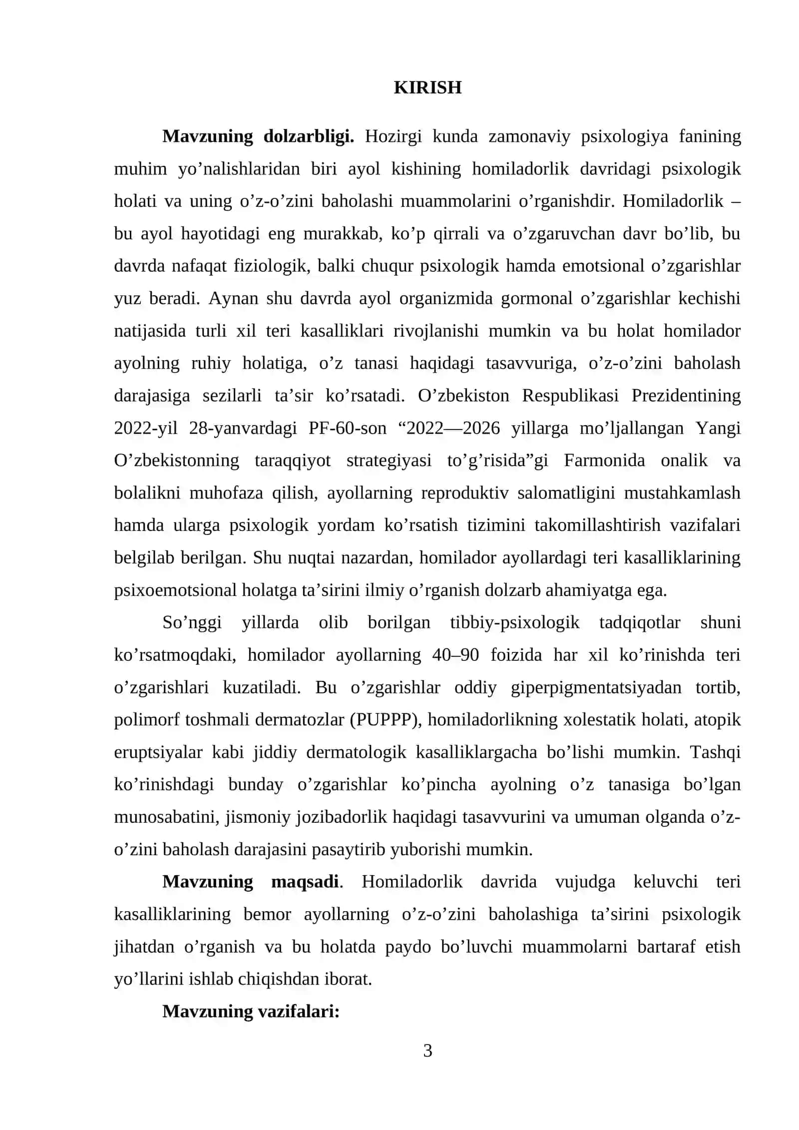 Homiladorlik davrida vujudga keluvchi teri kasalliklari va uning bemorlarni o'zini baholashiga ta'siri 3