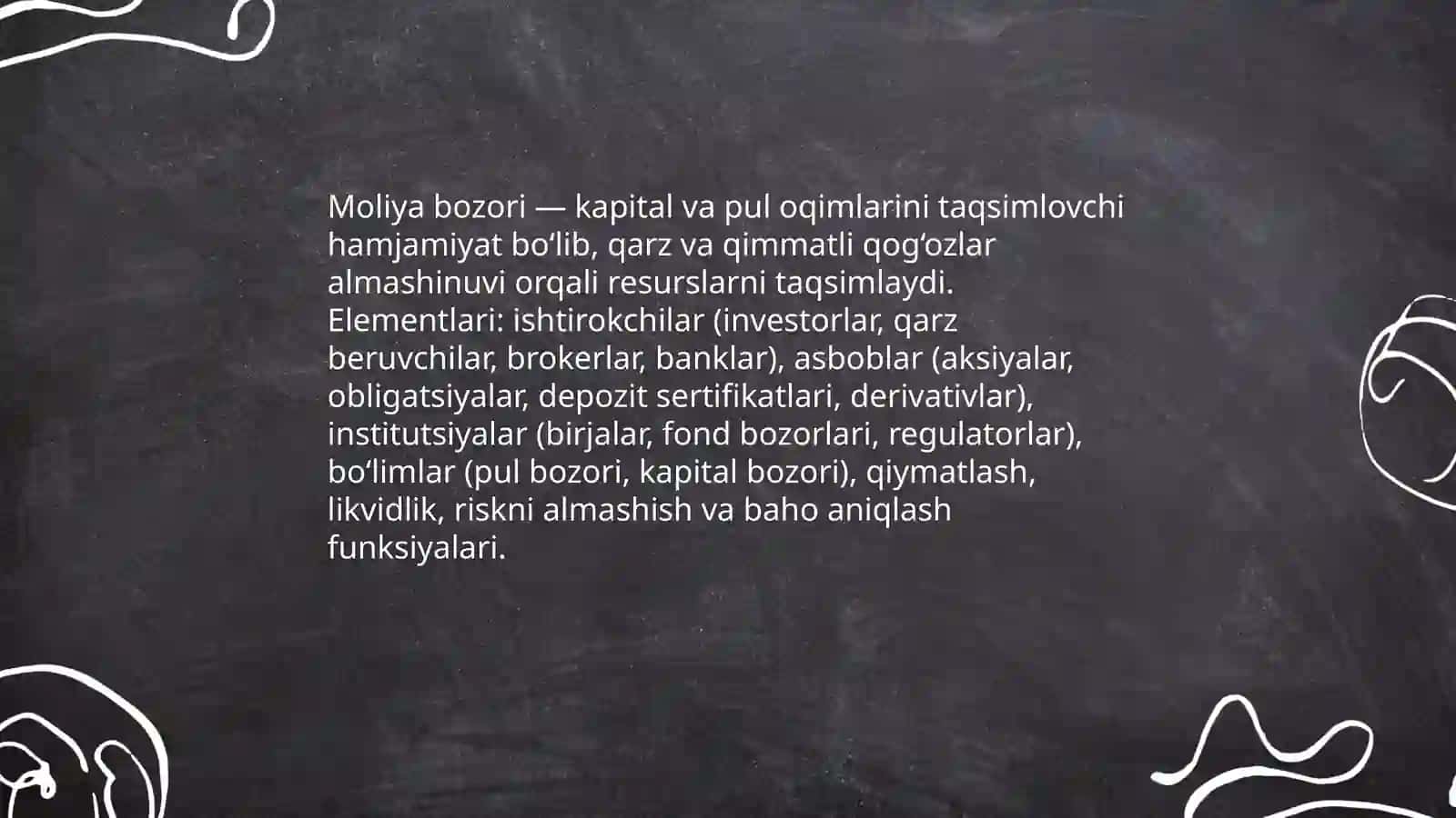 Moliya bozori tushunchasi va iqtisodiyotdagi o‘rni 3