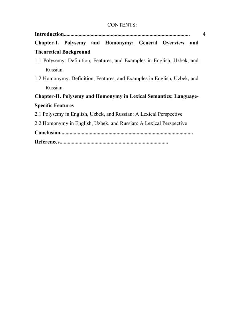 "Polysemy and Homonymy in English and Uzbek and Russian" 3