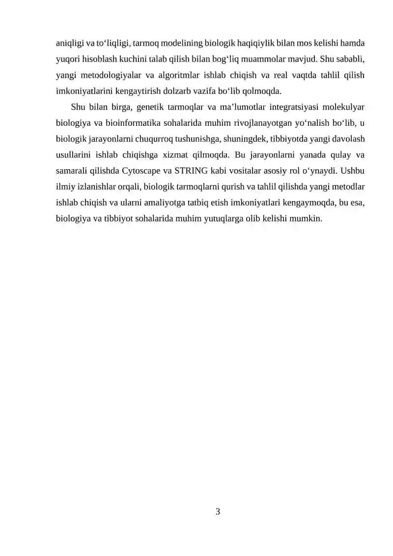 Biologik tarmoqlar va ma'lumotlar integratsiyasi 3