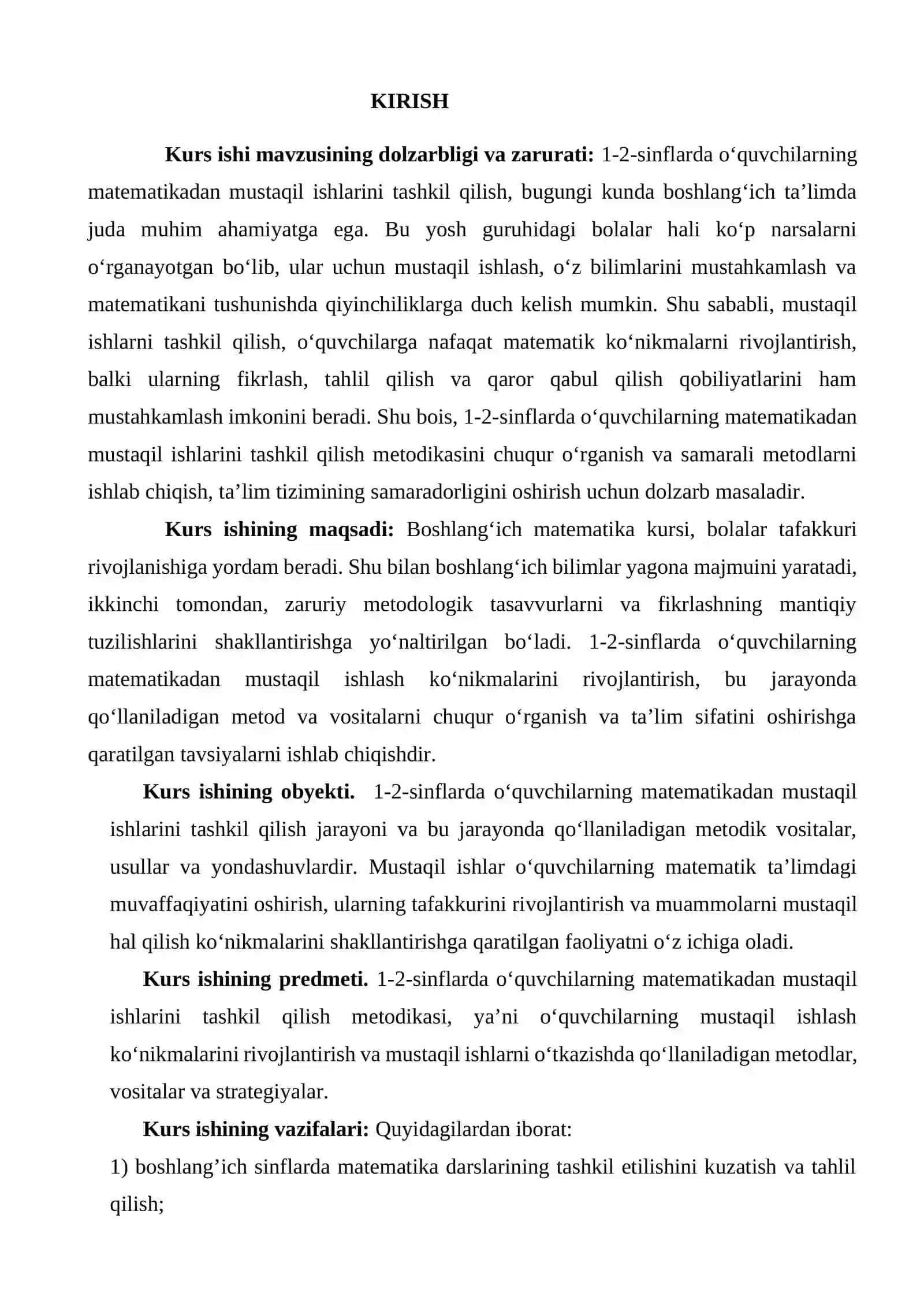 1-2- sinflarda o‘quvchilarning matematikadan mustaqil ishlarini tashkil qilish metodikasi 3