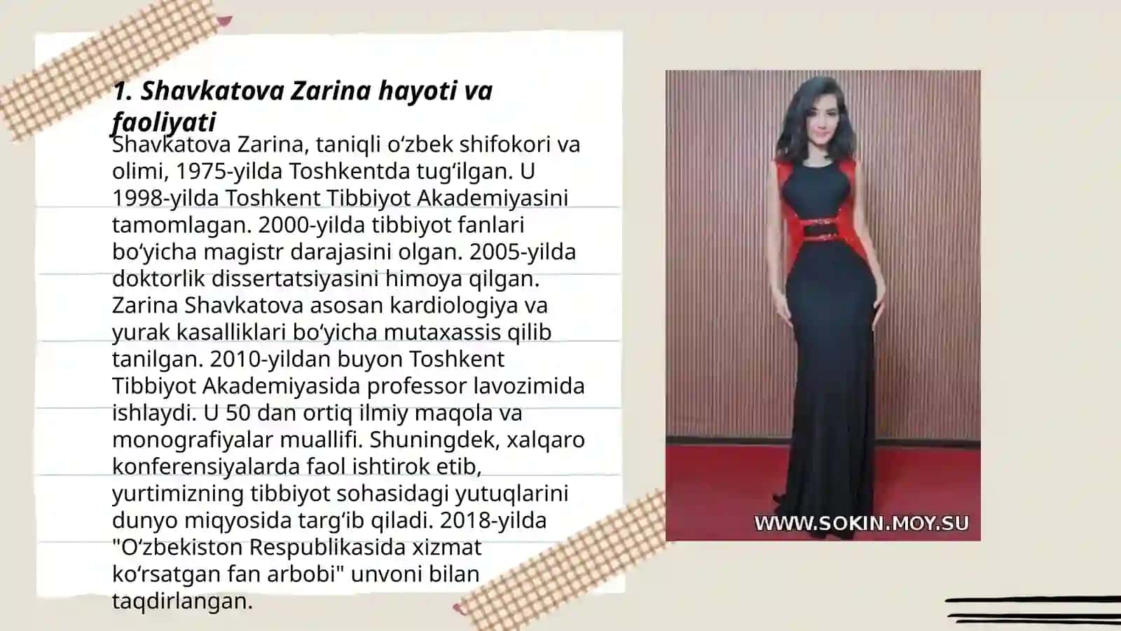 Shavkatova Zarina hayoti va faoliyati 3