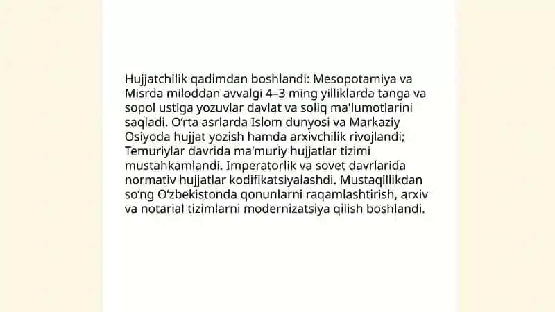 Hujjatchilik tarixi. Normative (me'yoriy) hujjat tushunchasi 3