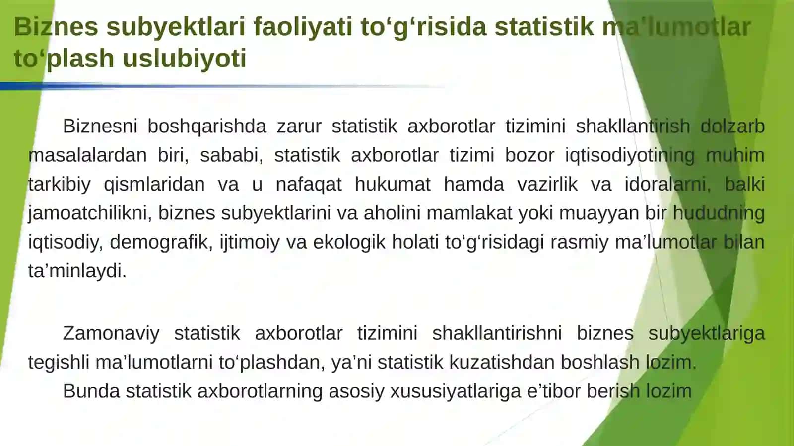 Biznesnirivojlanish jarayonlariningiqtisodiy-statistik ko‘rsatkichlari vaularni hisoblash uslubiyoti 3