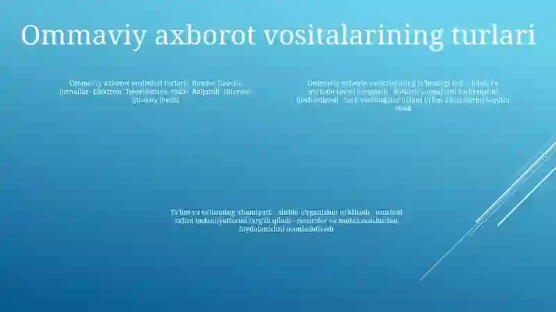 Ommaviy Axborot Vositalarining Ta'lim Va Tarbiya Jarayonidagi O'Rni Va Ahamiyati 3