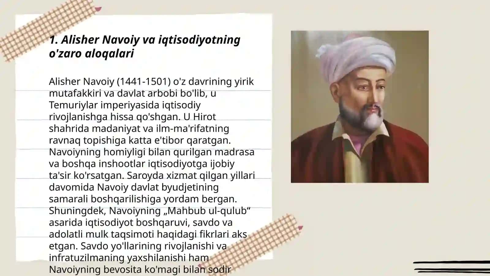 Alisher Navoiyning iqtisodiy qarashlari 3