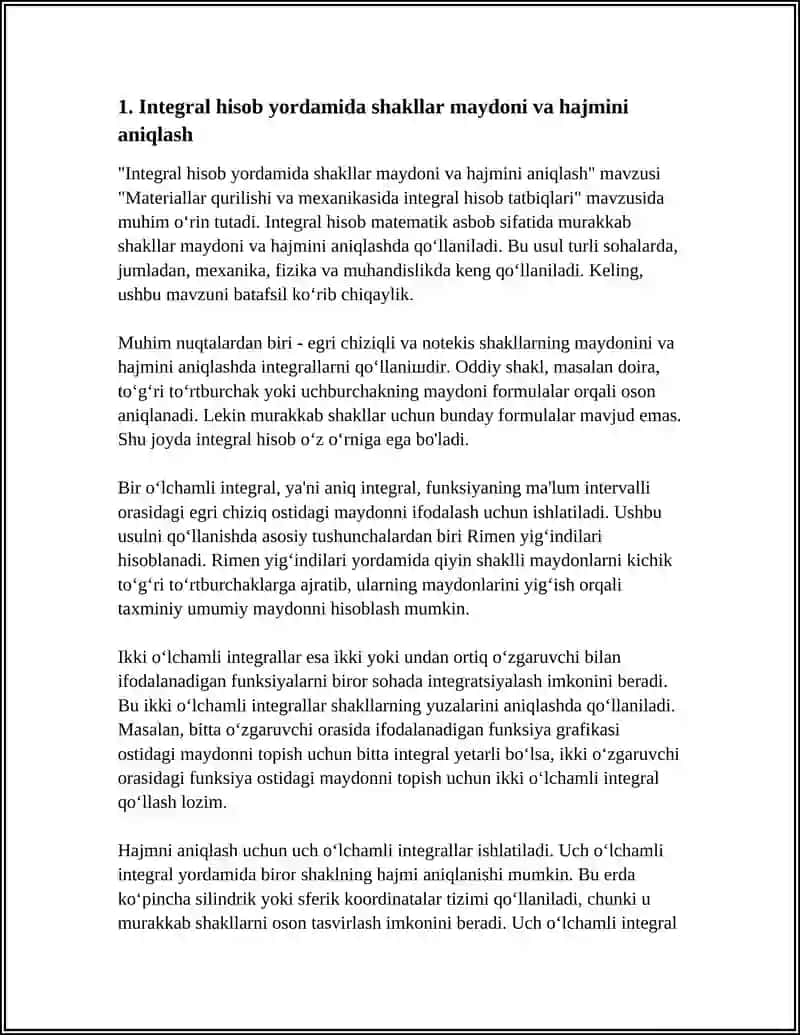 MATERIALLAR QURILISHI VA MEXANIKASIDA INTEGRAL HISOB TATBIQLARI 3