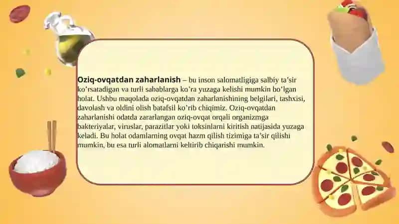 Oziq-ovqatdan zaharlanishlar va ularni oldini olish choralari 3