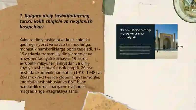Xalqaro diniy tashkilotlar tarixi va ularning barqaror rivojlanish maqsadlariga erishishdagi ahamiyati 3