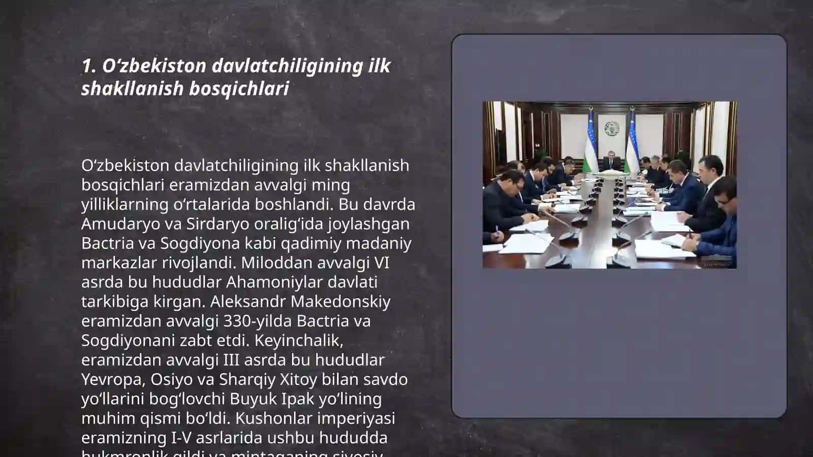 O'zbek davlatchiligining shakillanishi va taraqqiyot bosqichlari. Rossiya imperialism va sovet hukmronligi davrida o'lkadagi ijtimoiy-iqtisodiy, siyosiy va ma'naviy jarayonlar 3