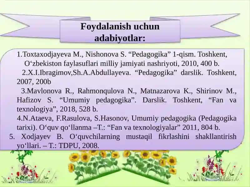 Pedagogika shaxs tarbiyasi va rivojlanishi haqidagi fan 3