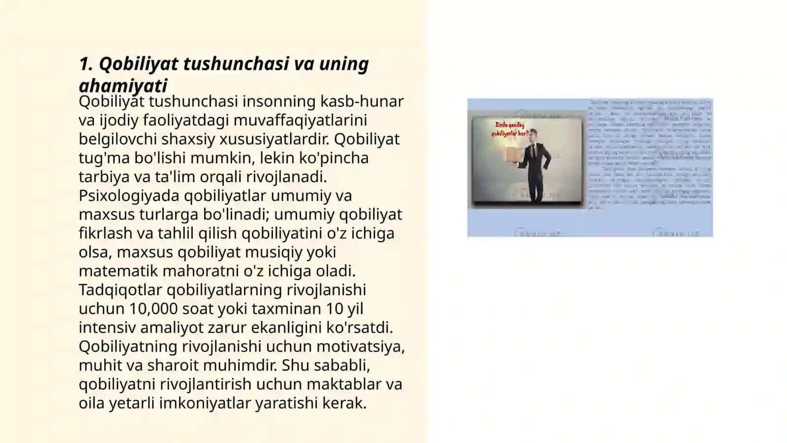 Qobiliyat- shaxsning individual psixologik xususiyati sifatida 3