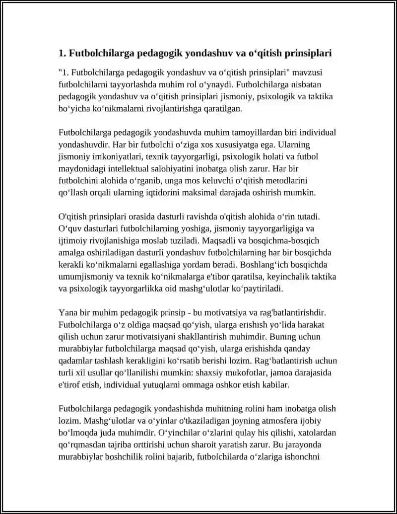 FUTBOLCHILARNI TAYYORLASH USLUBIYOTI 3