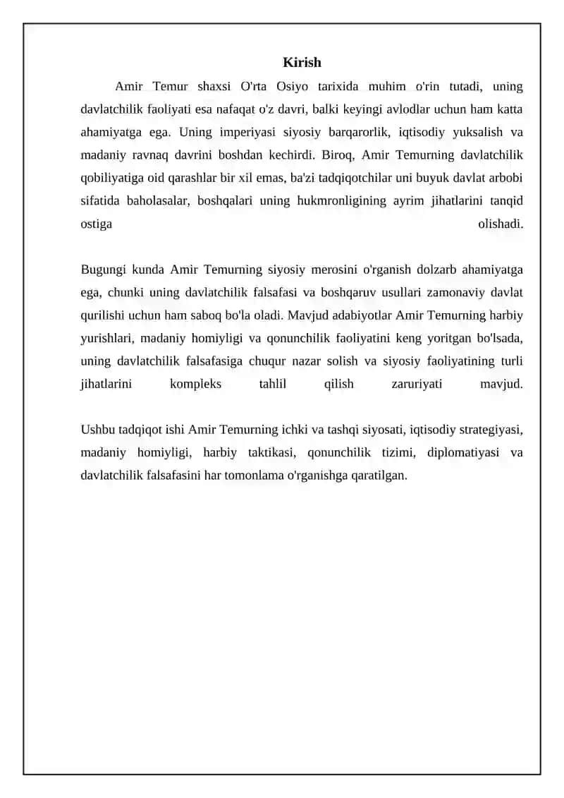 Amir Temurning ichki va tashqi siyosati 3