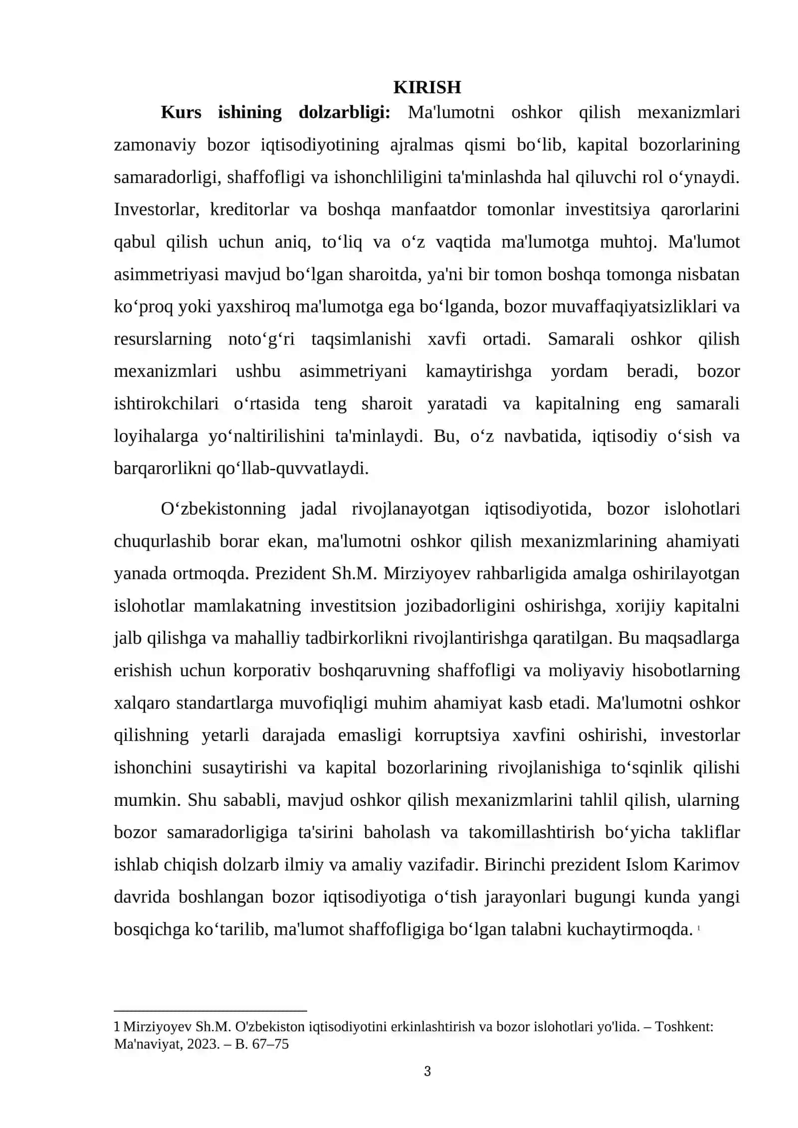 MA’LUMOTNI OSHKOR QILISH MEXANIZMLARI VA BOZOR SAMARADORLIGI 3