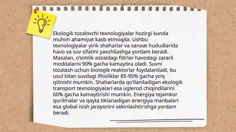 Ekologik tozalovchi texnologiyalar 3
