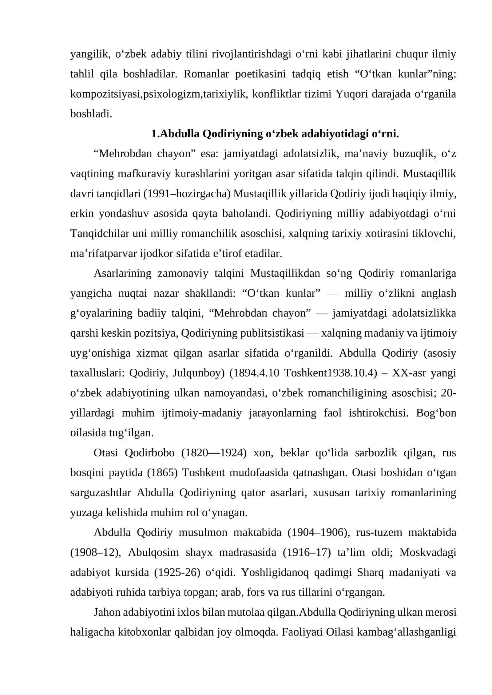 ABDULLA QODIRIY IJODIGA ADABIY TANQIDCHILIKNING MUNOSABATI. 3