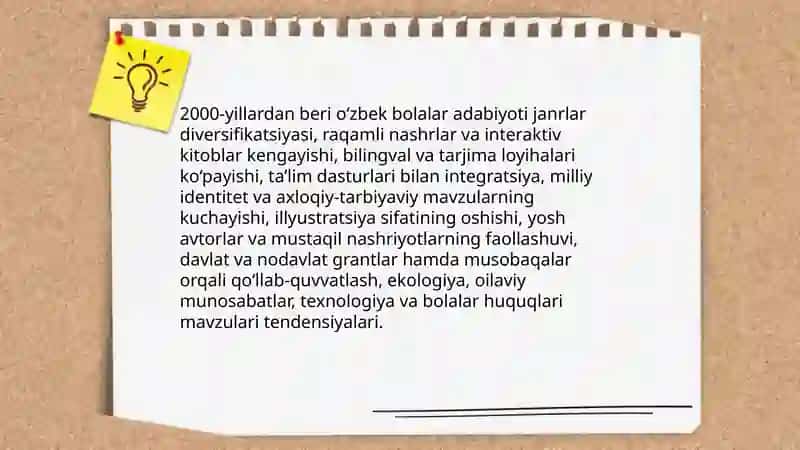 Hozirgi davrdagi o'zbek bolalar adabiyoti 3