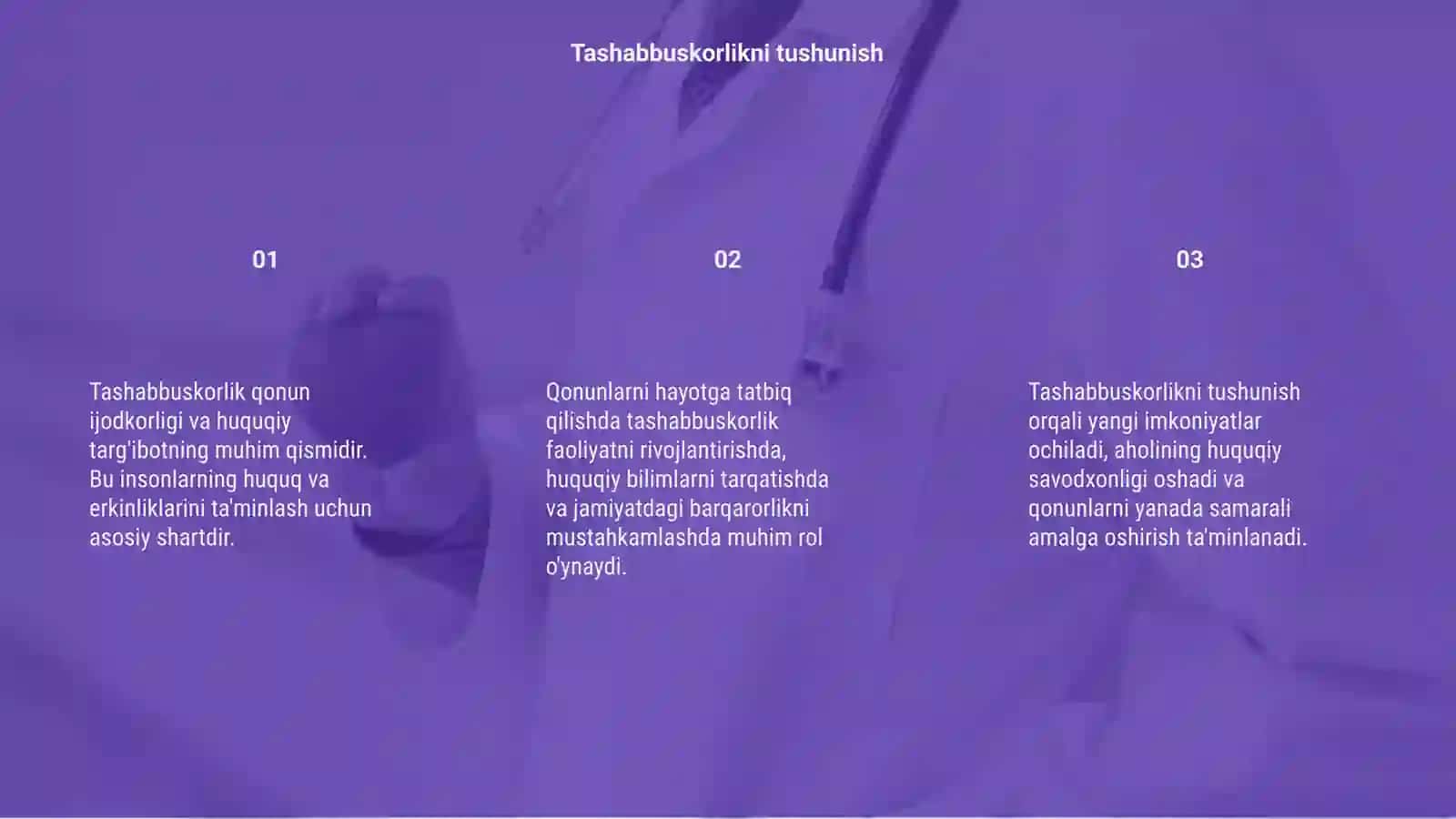 Tashabbuskorlik qonun ijodkorligi va huquqiy targ'ibotni amalga oshirish 3