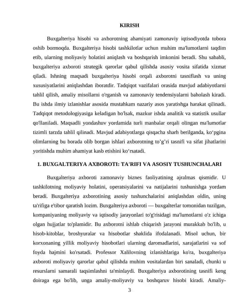 Buxgalterya hisobi axborotning ta'rifi, tasniflanishi va xususiyatlari 3