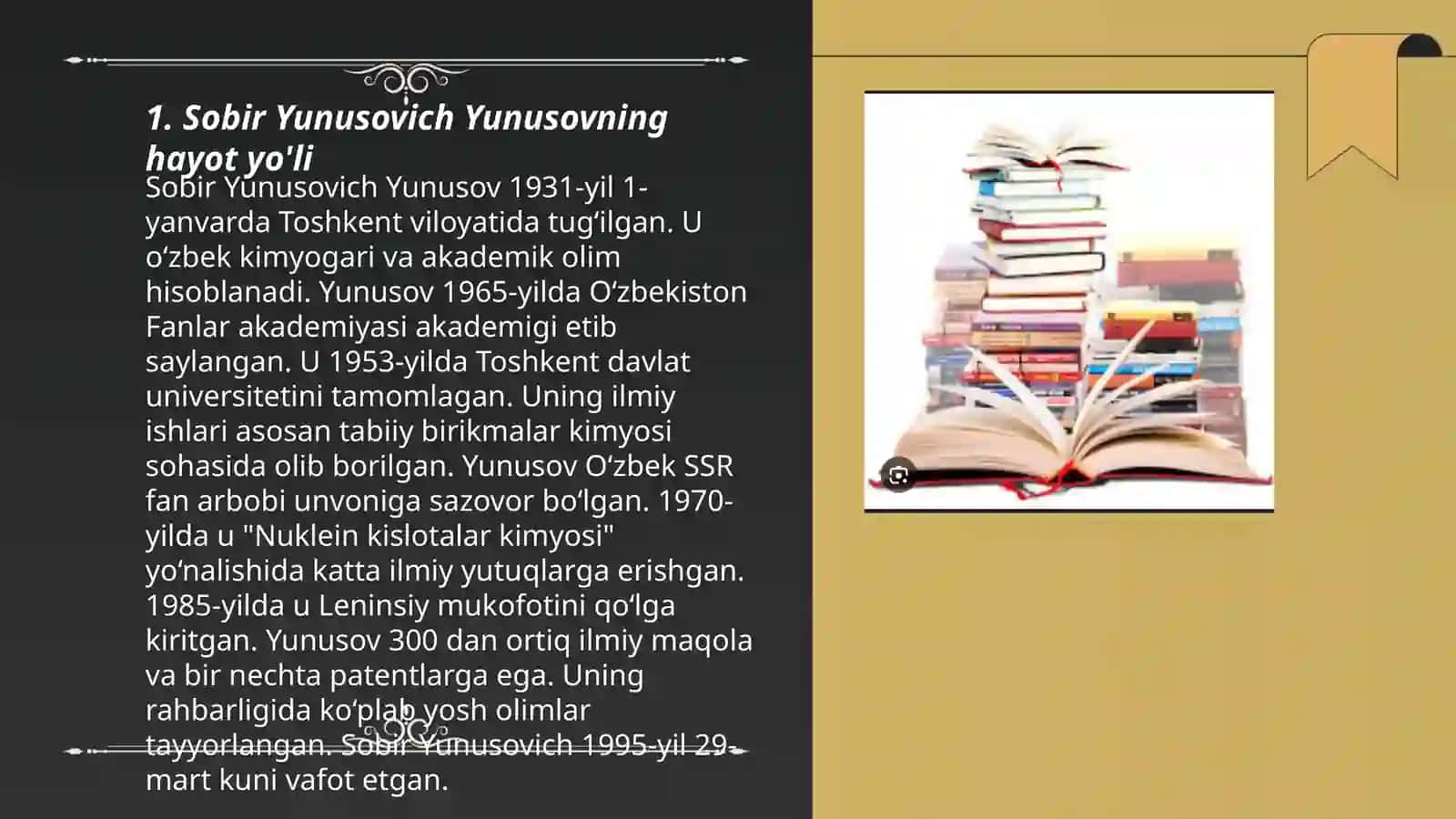 Sobir Yunusovich Yunusovning kimyo sohasidagi ishlari 3