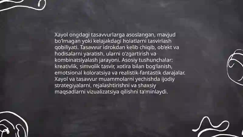 Xayol va tasavvur haqida tushuncha 3