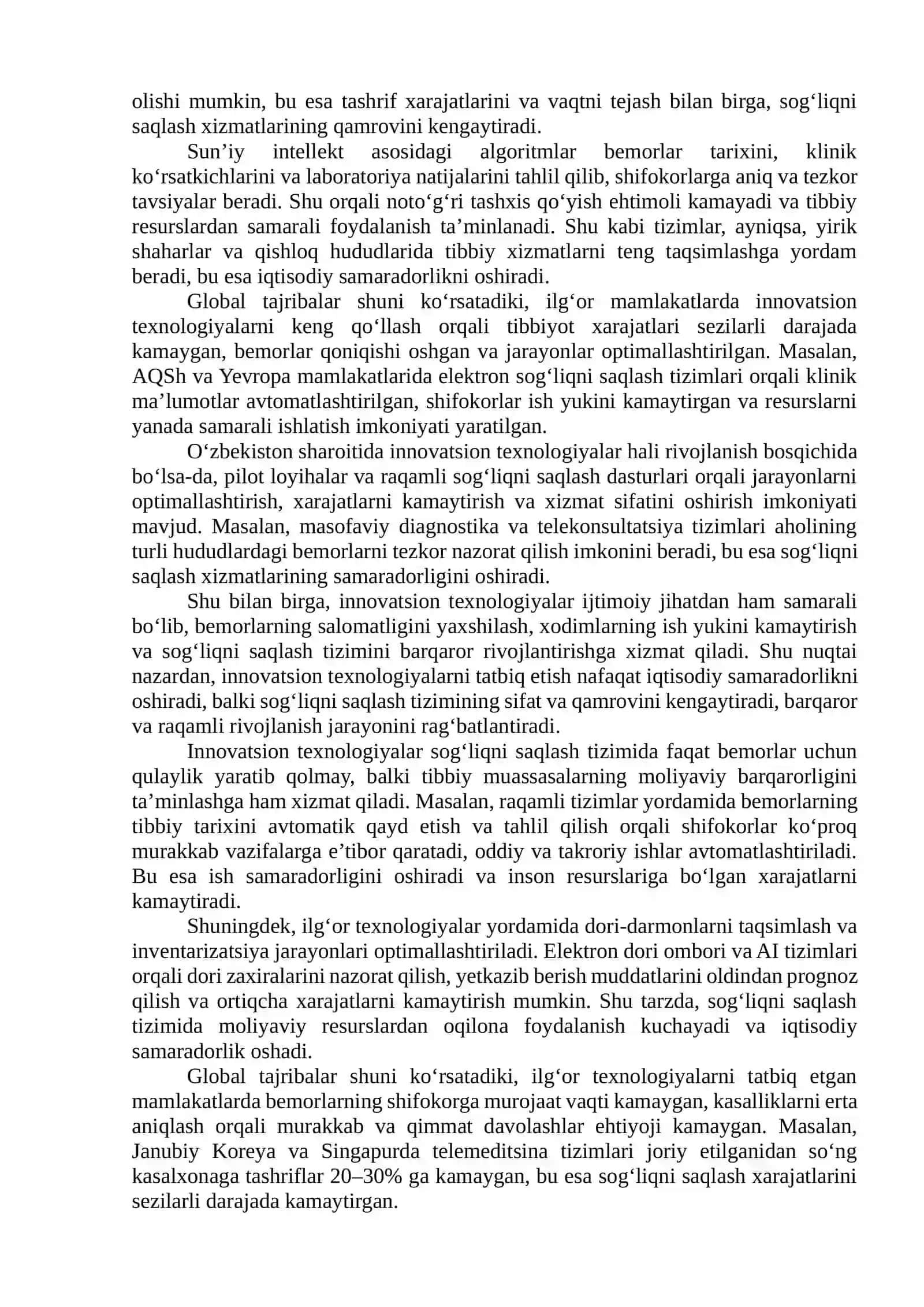 Sog'liqni saglashda innovatsion texnologiyalarning iqtisodiy samarasi 3