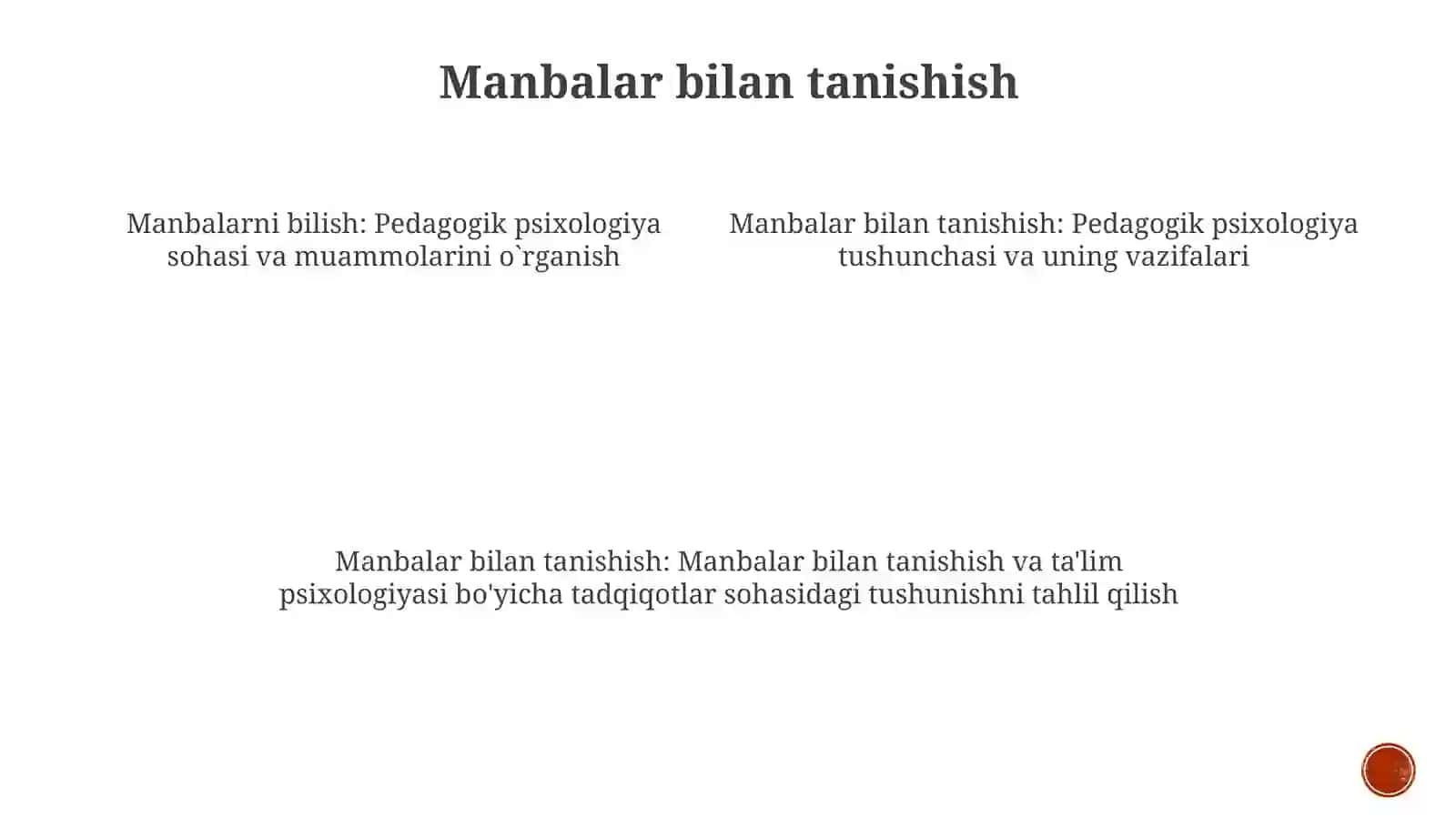 Yosh Va Pedagogik Psixologiya Faning Tadqiqot Sohasi Va Muammolari Doirasida Manbalar Bn TanishishTushuncharTaxlili 3