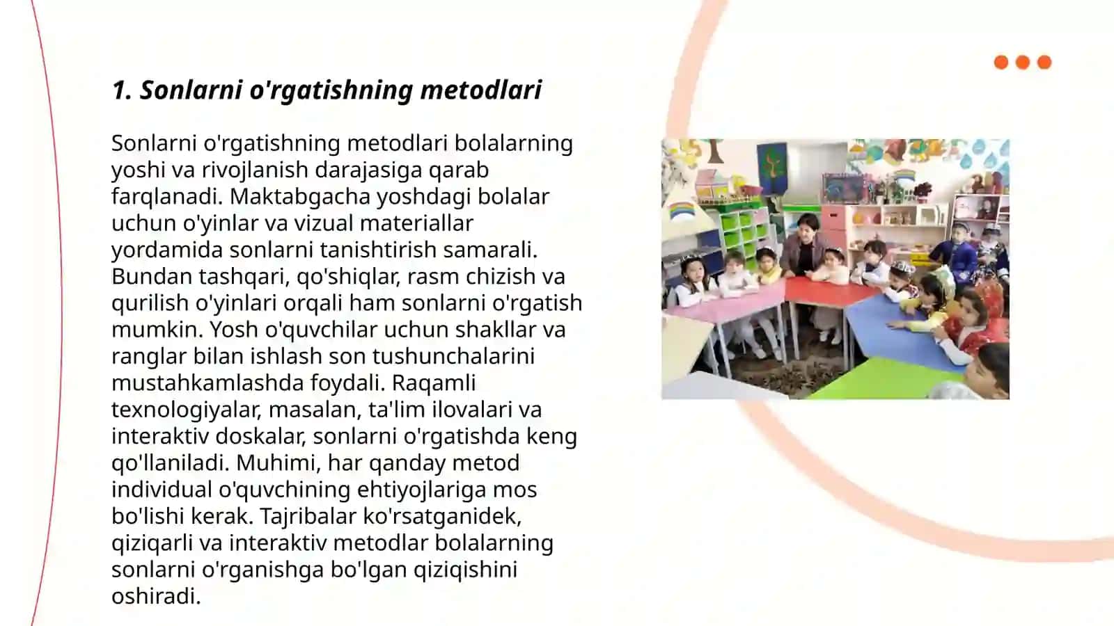 Elementar matematik tasavvurlarni shakllantirish fanidan bajargan taqdimot ishi 3