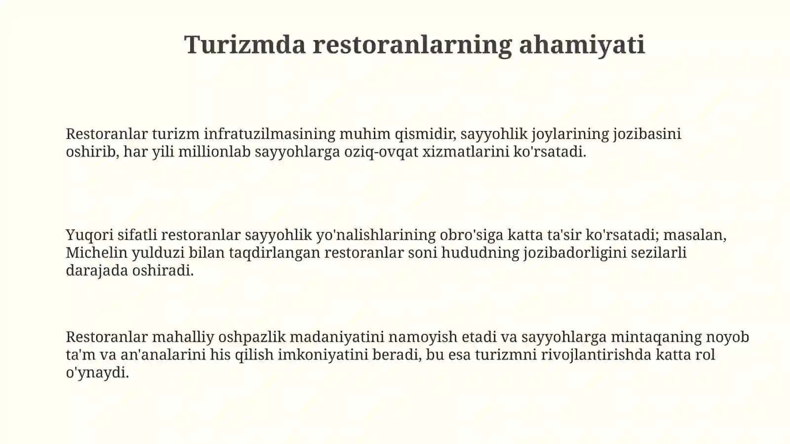 Turizmda restoranlar 3