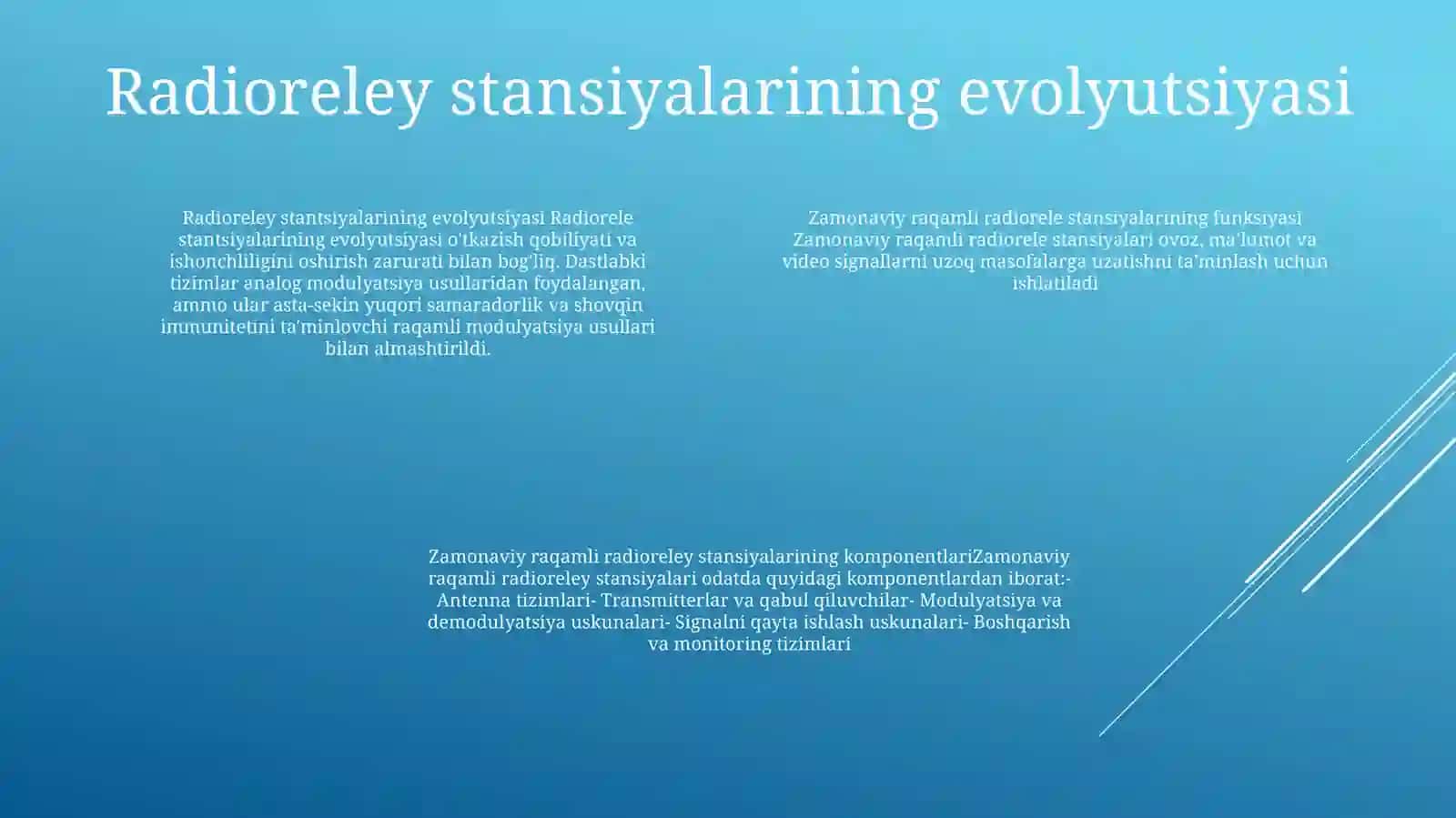 Zamonaviy Raqamli Radiorele Stansiyalarning VazifasiTarkibi 3