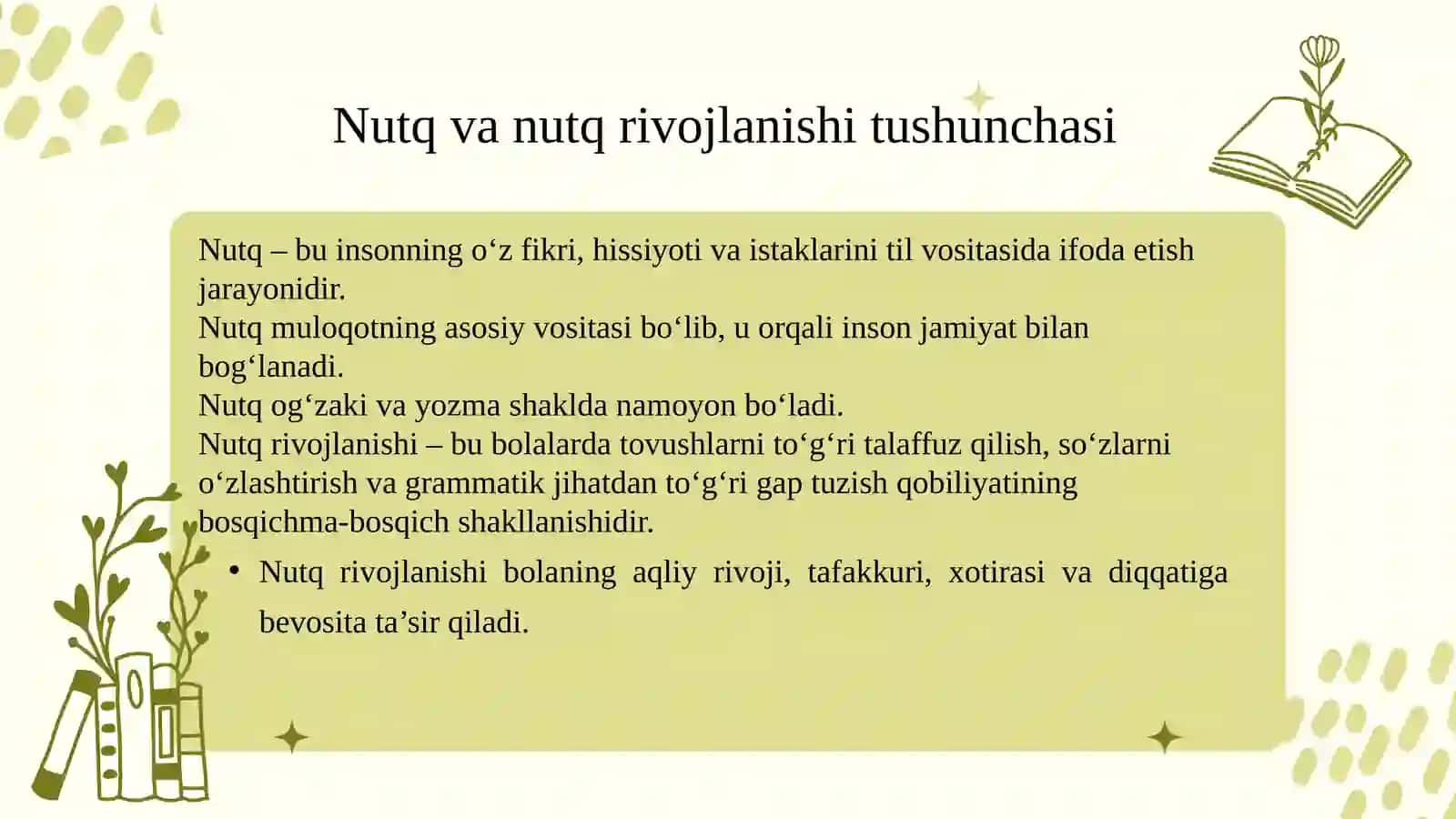 Bolalarni nutqini rivojlantirish. 18 sahifali slayt 3