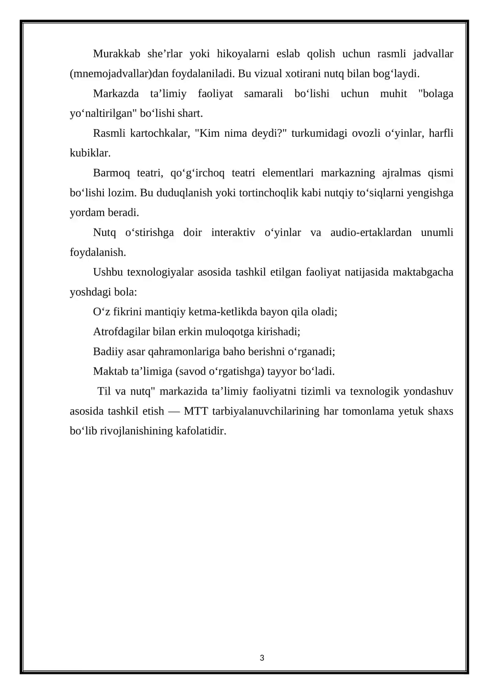 MTT TARBIYACHILARI MALAKA OSHIRISH KURSI 3
