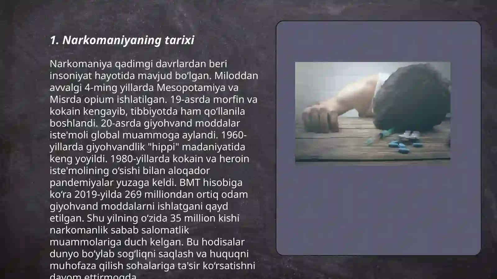 Narkomaniya va uning asoratlari Farmakalogiya 3