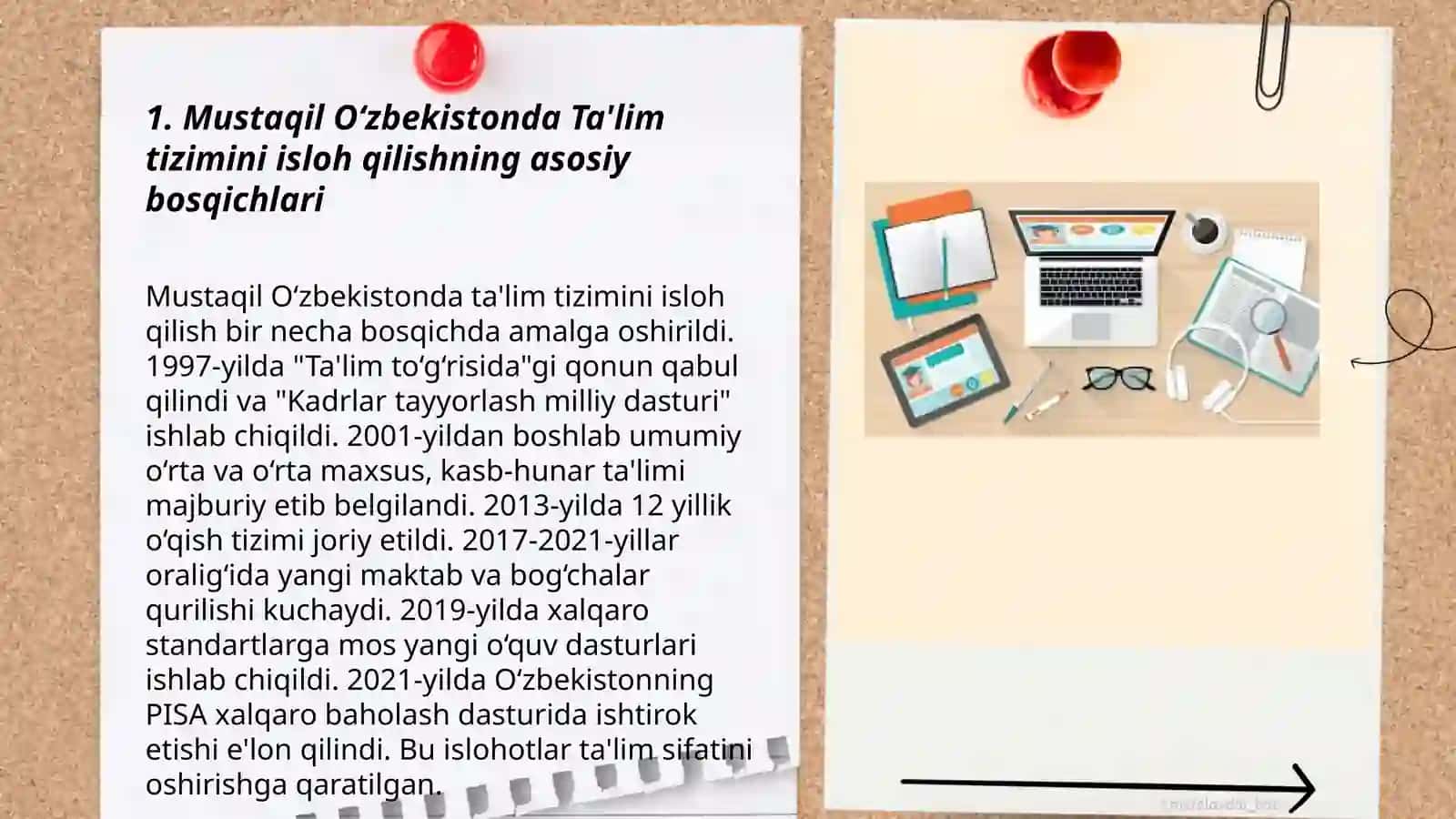 O'zbekiston Respublikasida Ta'lim sohasidagi amaldga oshirilgan islohotlar 3