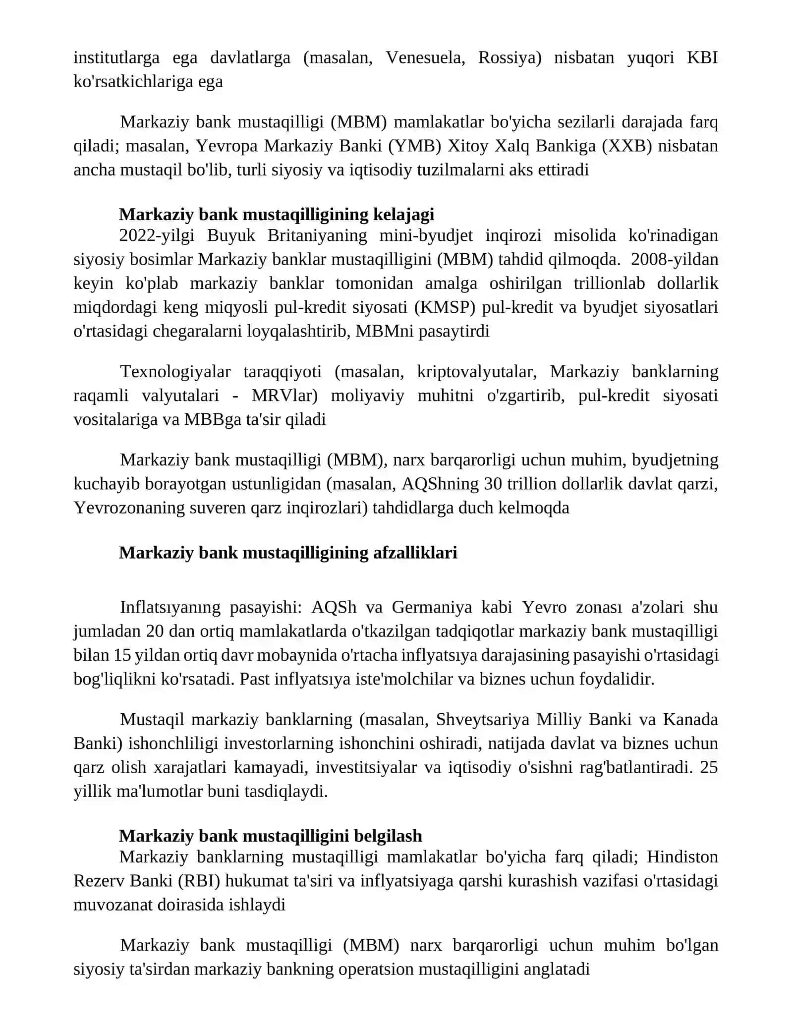 Markaziy bankning mustaqilligi 3