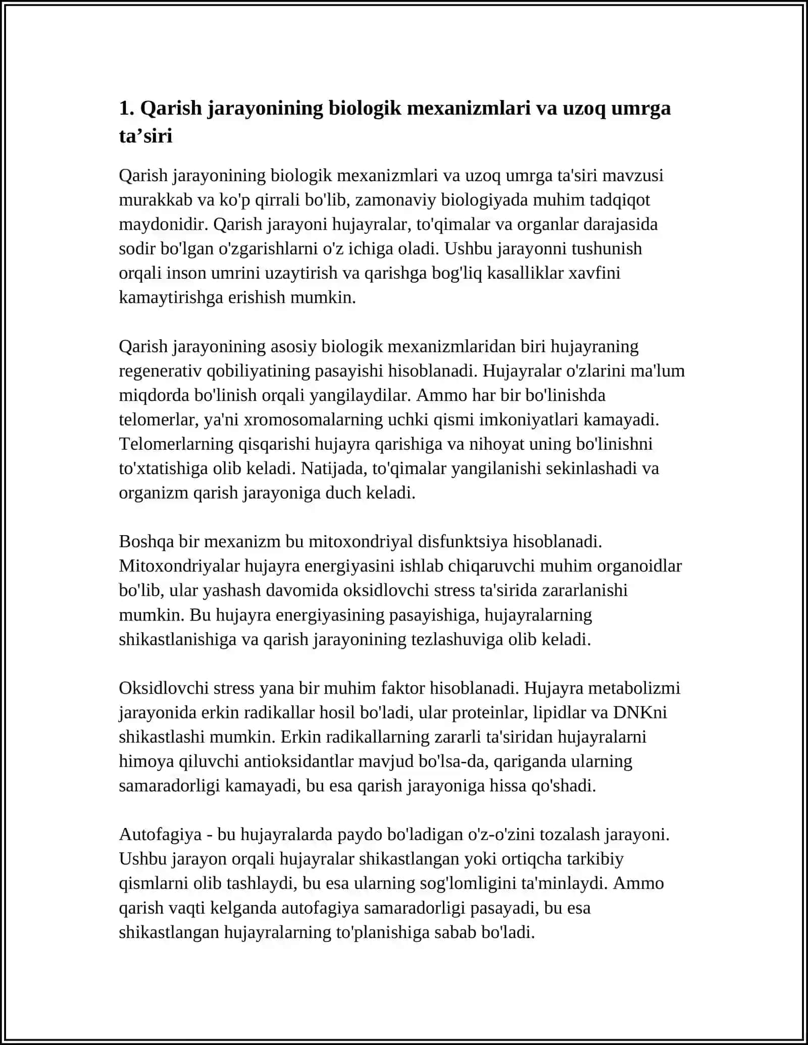 Uzoq umr ko'rish muommalari 3