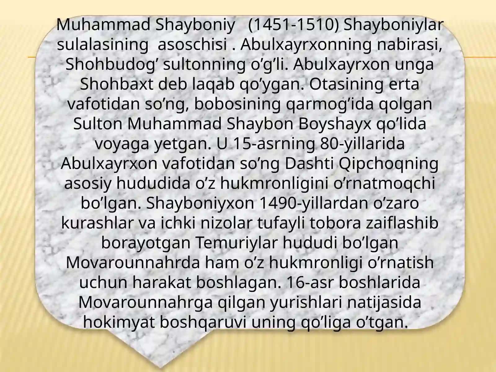 SHAYBONIYXON IJODI 3