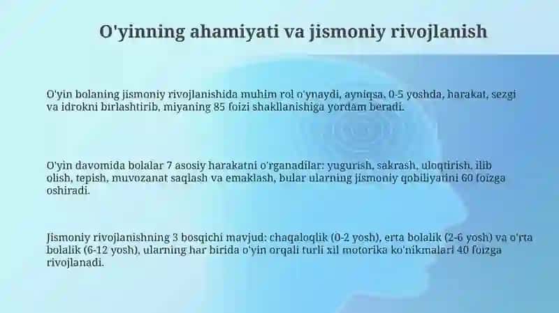Jismoniy rivojlantirish uchun o'yinlar 3