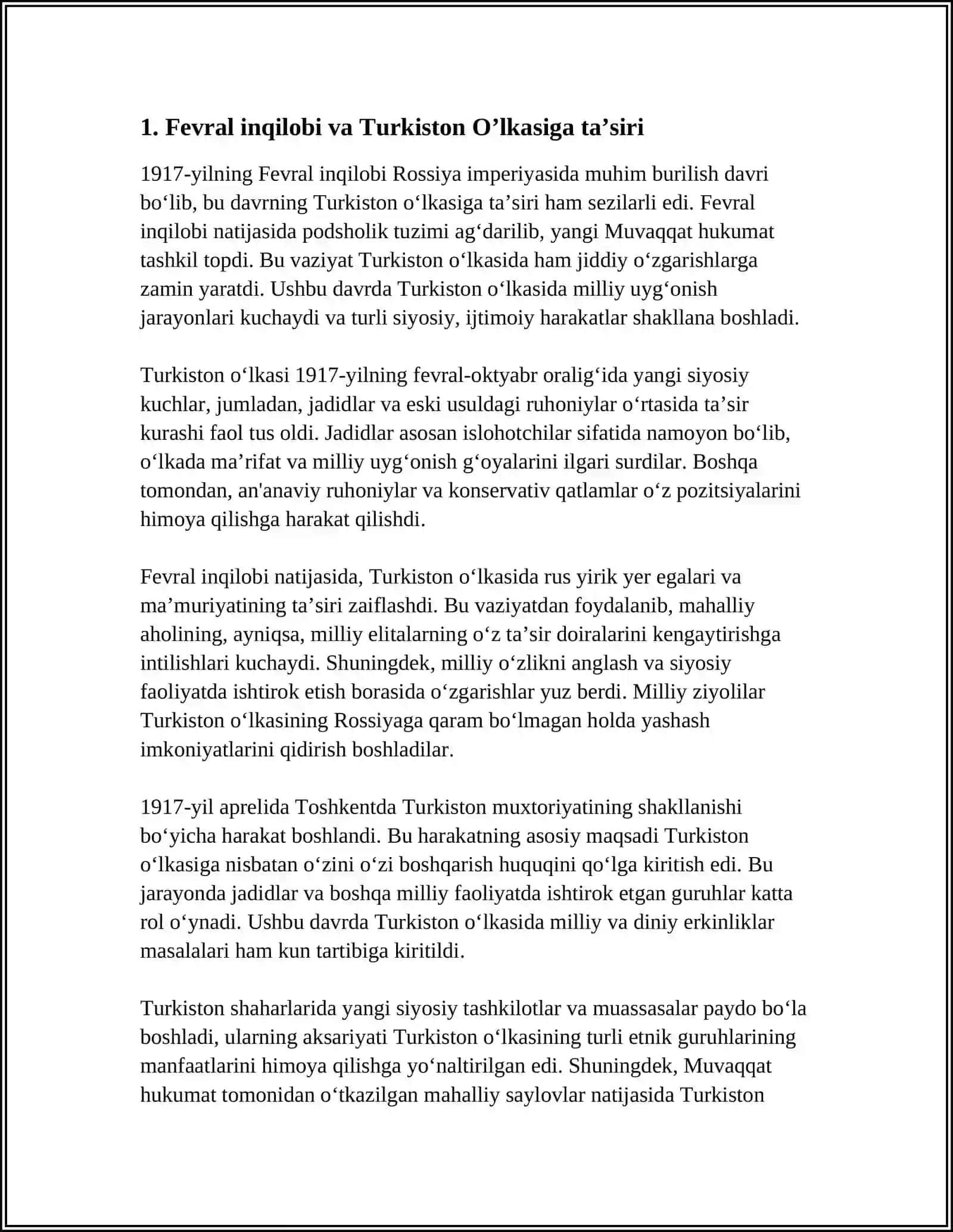 TURKISTON O’LKASI 1917-YIL FEVRAL-OKTYABR ORALIG’I 3