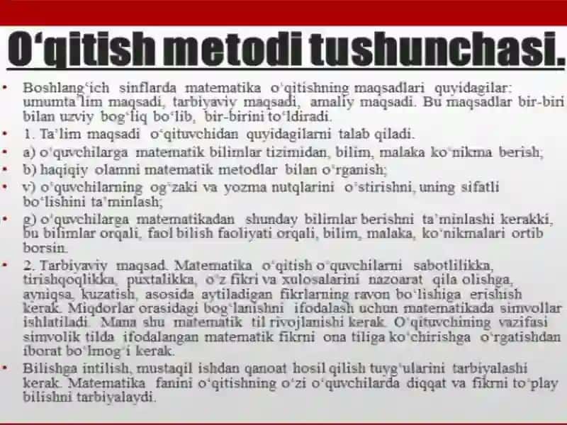 Boshlang’ich sinfda matematikani o’qitish vositalari 3