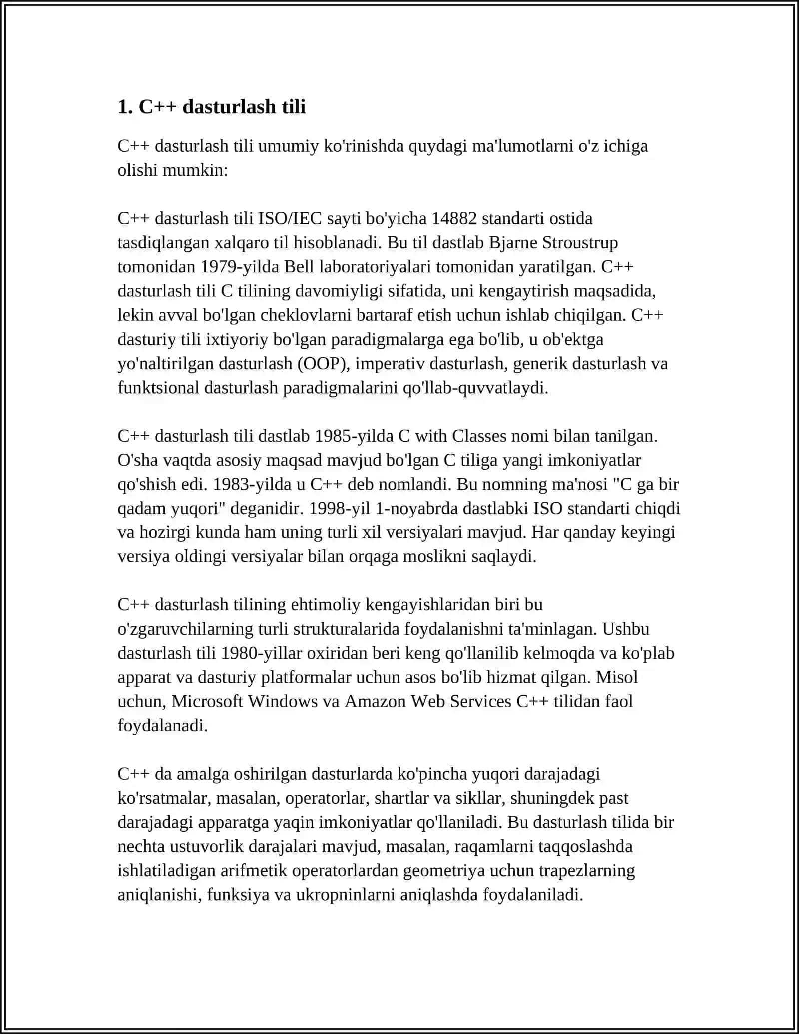 C++ TILIDA SELSIY GRADUSLARINI FARENGEYTGA AYLANTIRISH DASTURINI YOZING 3